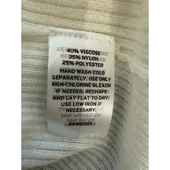 New ~ HALOGEN ~ Sheer Illusion Neck Rib Sweater Size S VISCOSE - Picture 7 of 9